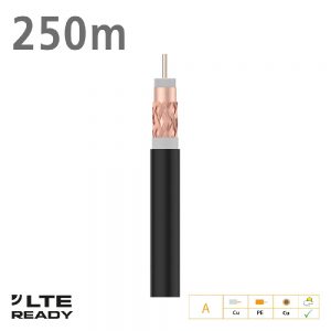 215502 ΚΑΛΩΔΙΟ Coaxial T100plus Cu/Cu Fca PE Black 250m