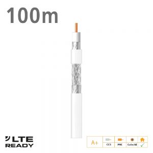 414801 ΚΑΛΩΔΙΟ Coaxial SK6F+ CCS CuSn/AL Eca PVC White 100m